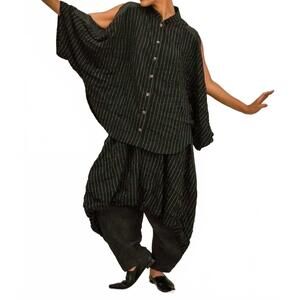 NEW KEDEM SASSON iris shirt in black/white